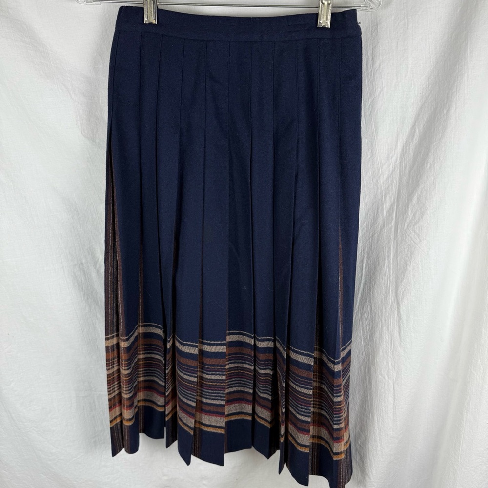 Vintage Pendleton Navy Pleated Skirt